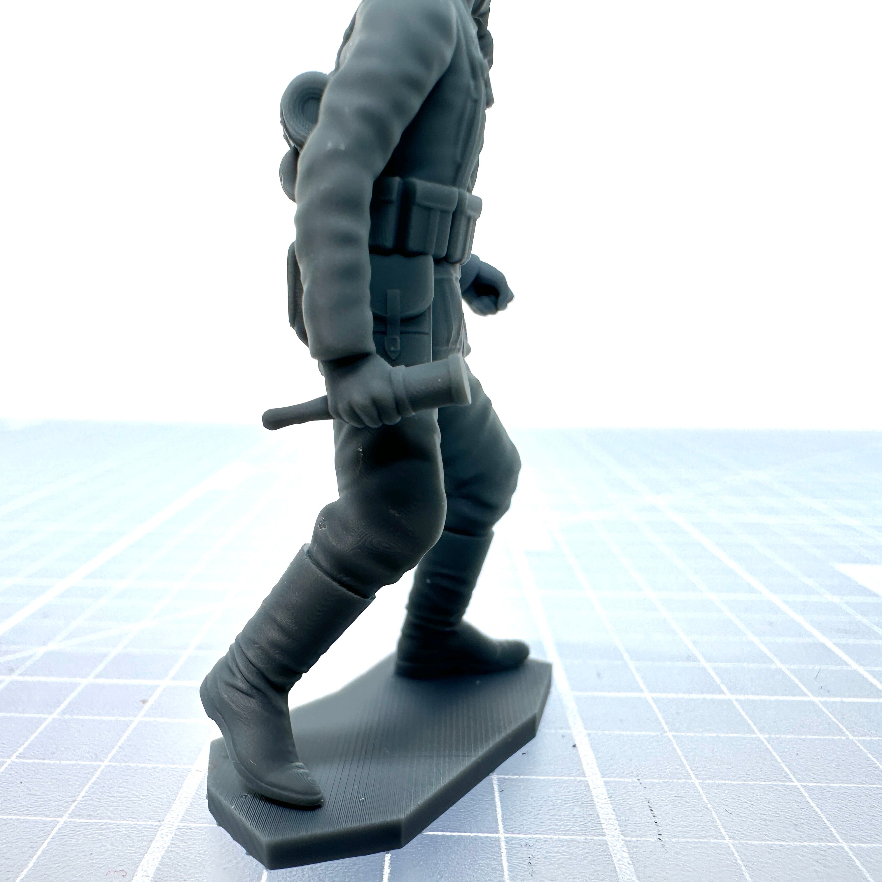 German w Gas Mask throwing Grenade