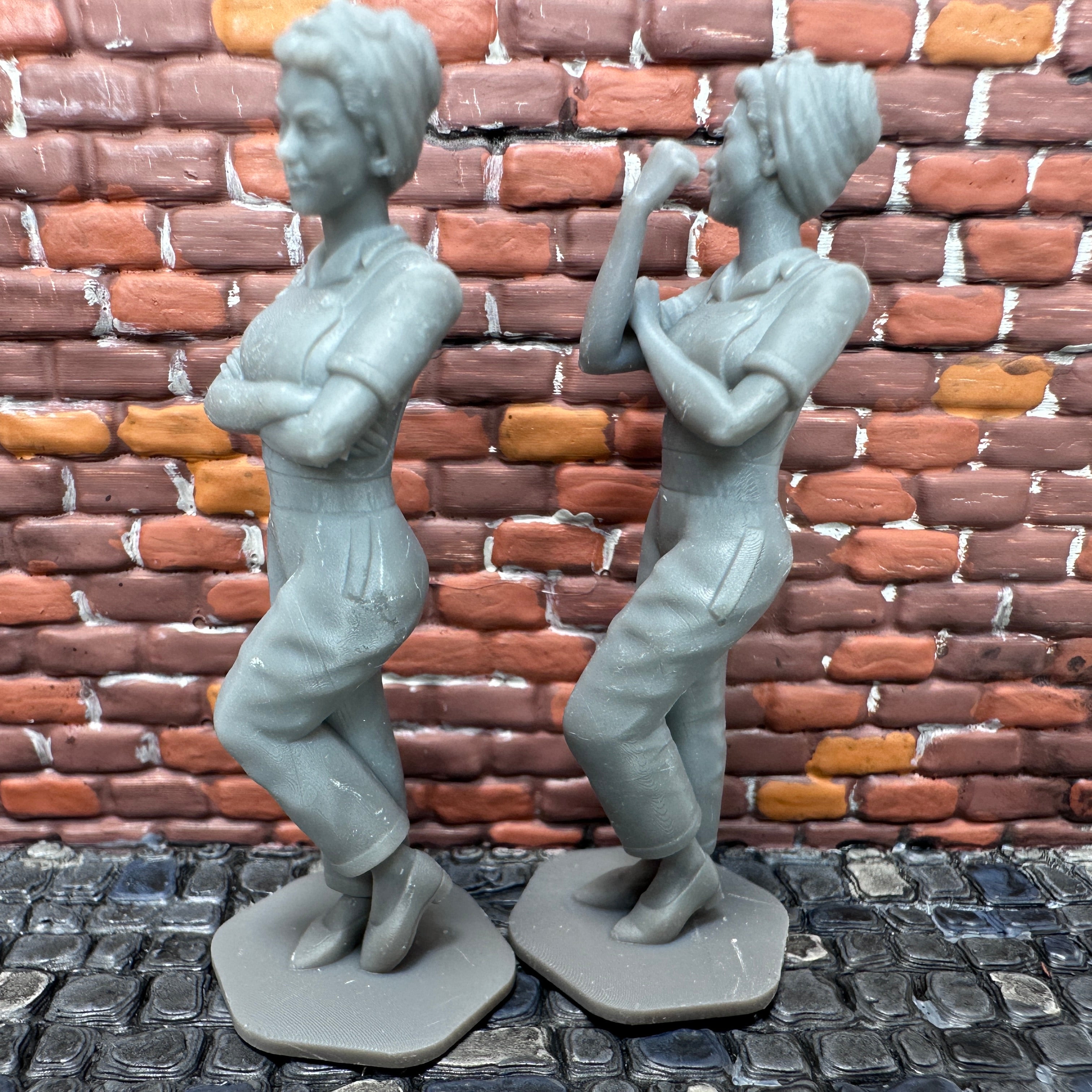 WW2 Rosie the Riveter Set 1/32 Scale Toy Soldier Civilian