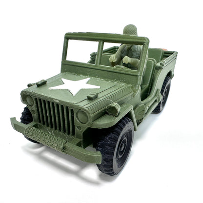 WW2 Rolling Willys Jeep Set 1/32 Scale Military Wargaming Figures