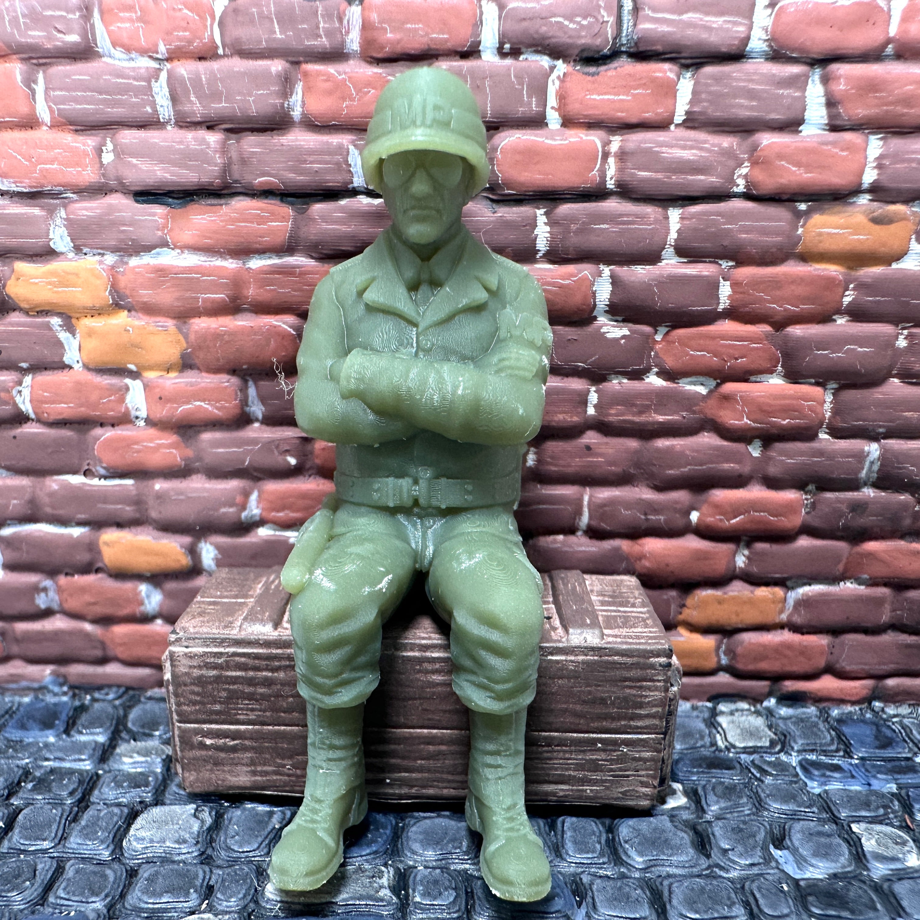 WW2 American MP Military Police Sitting