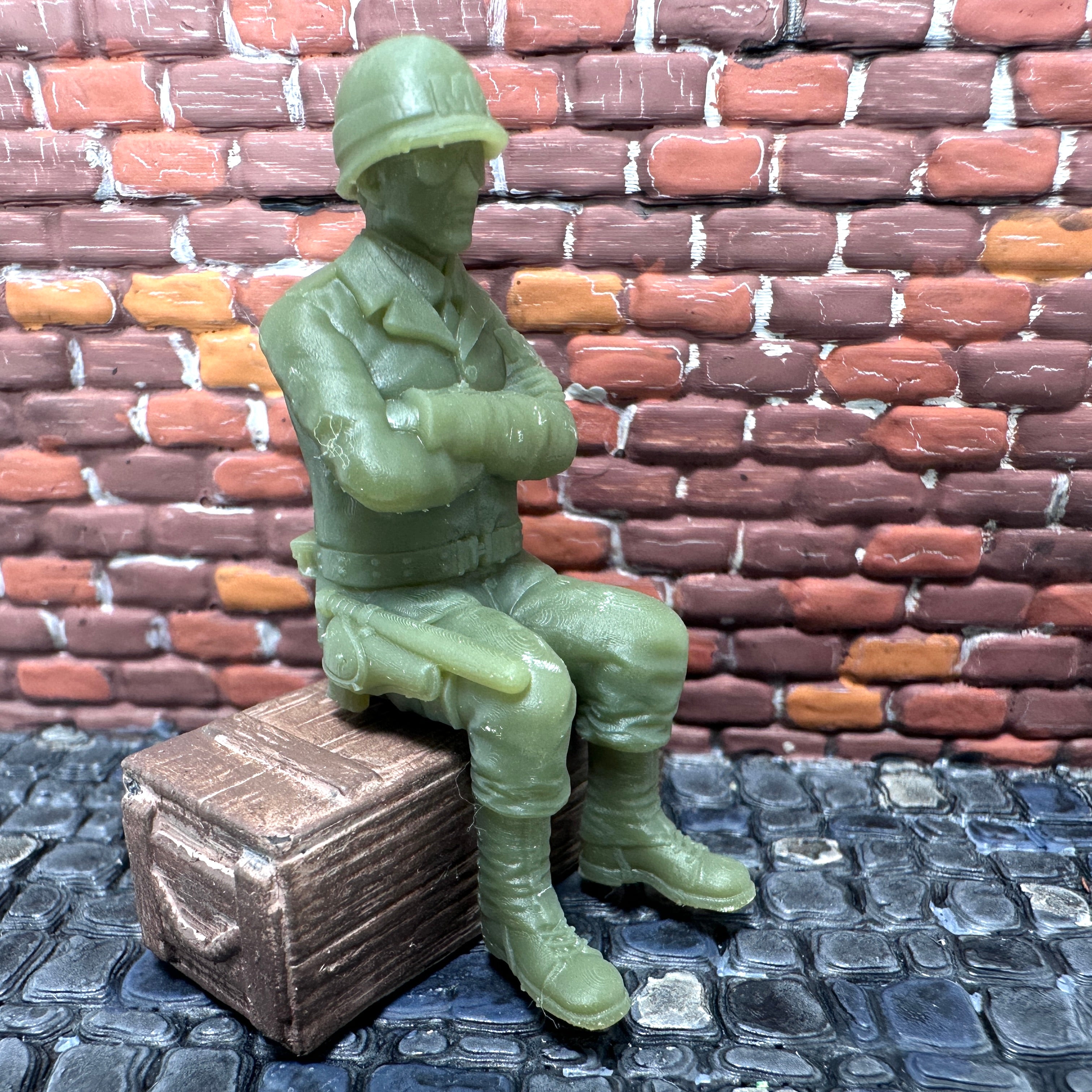 WW2 American MP Military Police Sitting