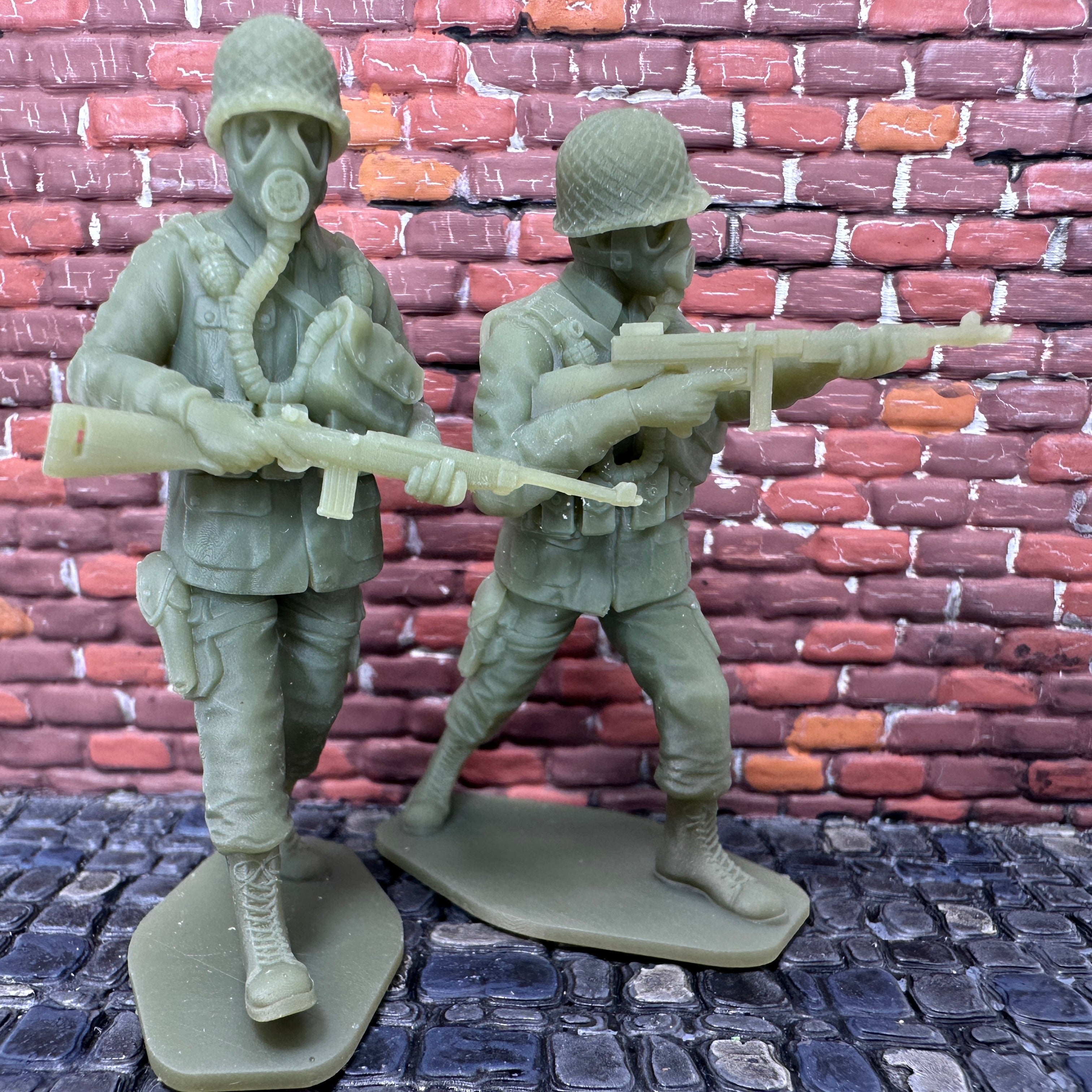 WW2 American Wearing Gas Masks