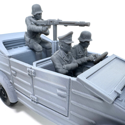 WW2 Rolling Kubelwagen 3D Printed 1/32 Scale War Vehicle