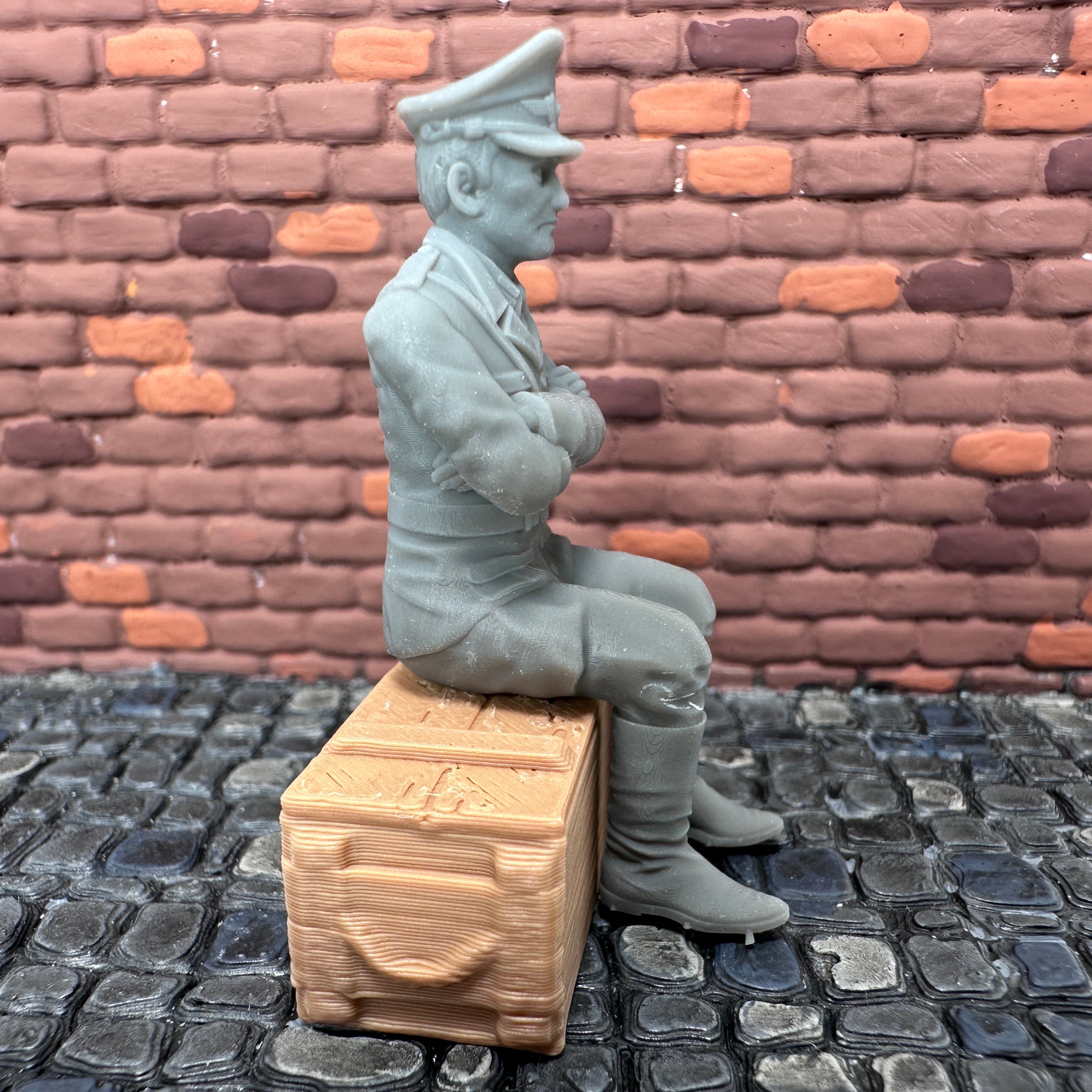 German Officer Sitting 1/32 Scale Toy Soldier Wargaming Figure