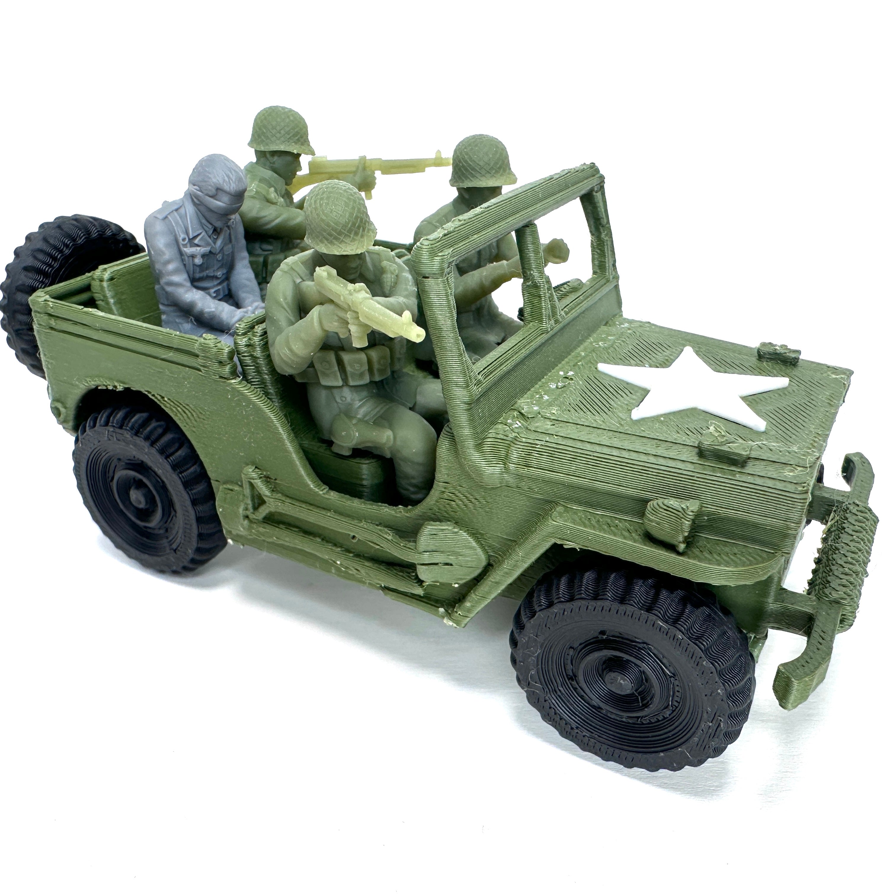 WW2 Rolling Willys Jeep Set 1/32 Scale Military Wargaming Figures