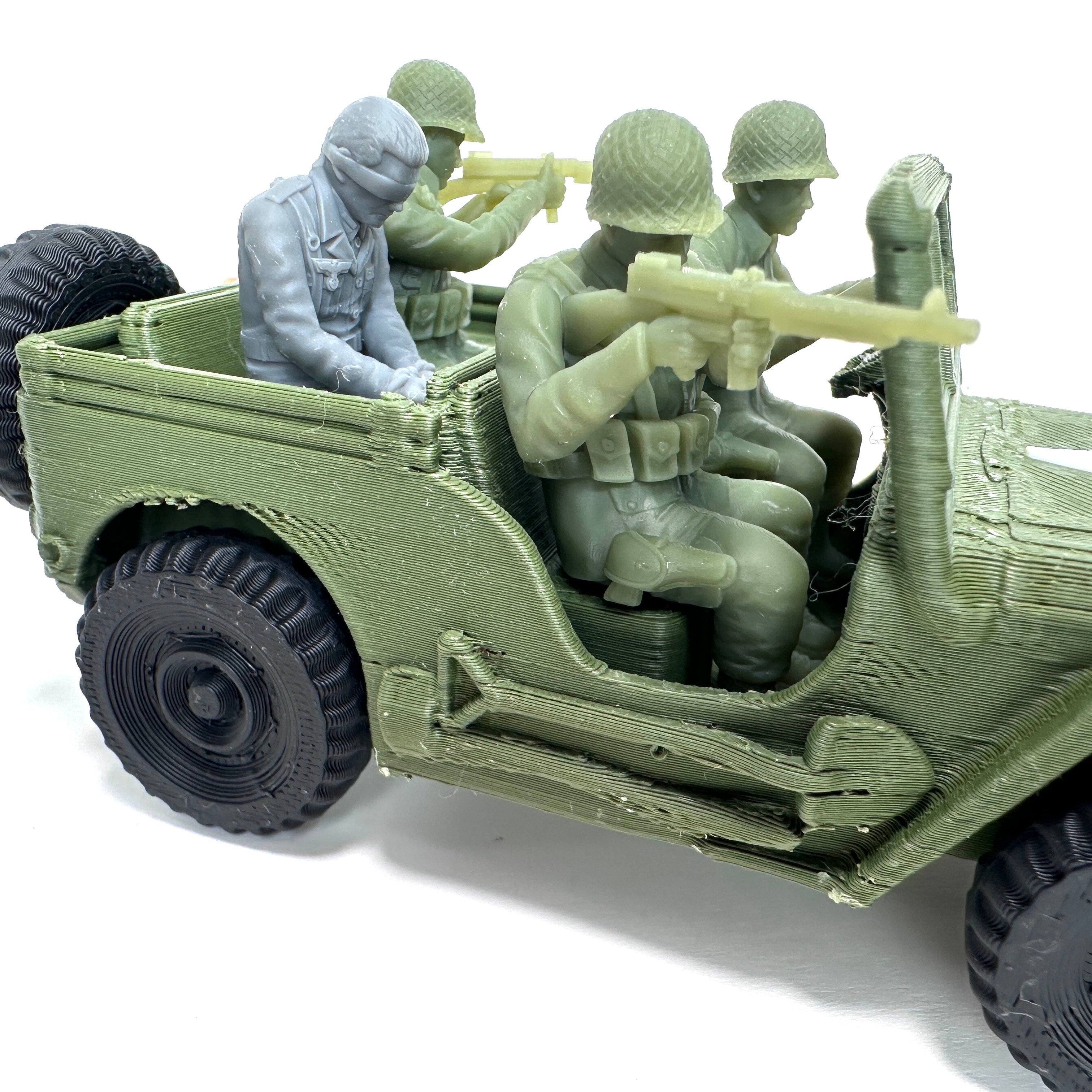 WW2 Rolling Willys Jeep Set 1/32 Scale Military Wargaming Figures