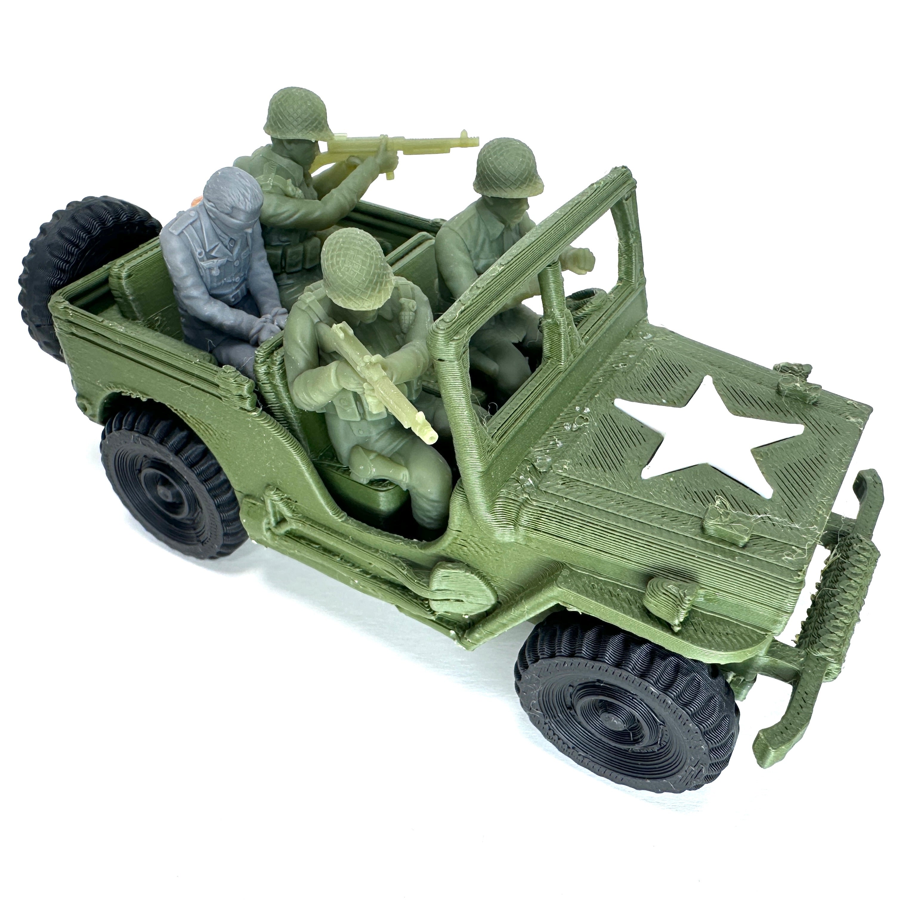WW2 Rolling Willys Jeep Set 1/32 Scale Military Wargaming Figures
