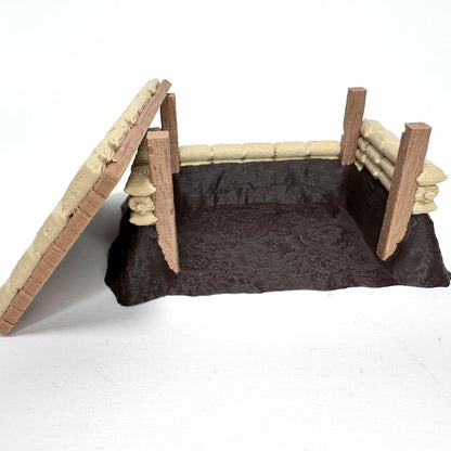 World War Multi Colored Machine Gun Nest Wargaming Terrain Piece 1/32 Scale