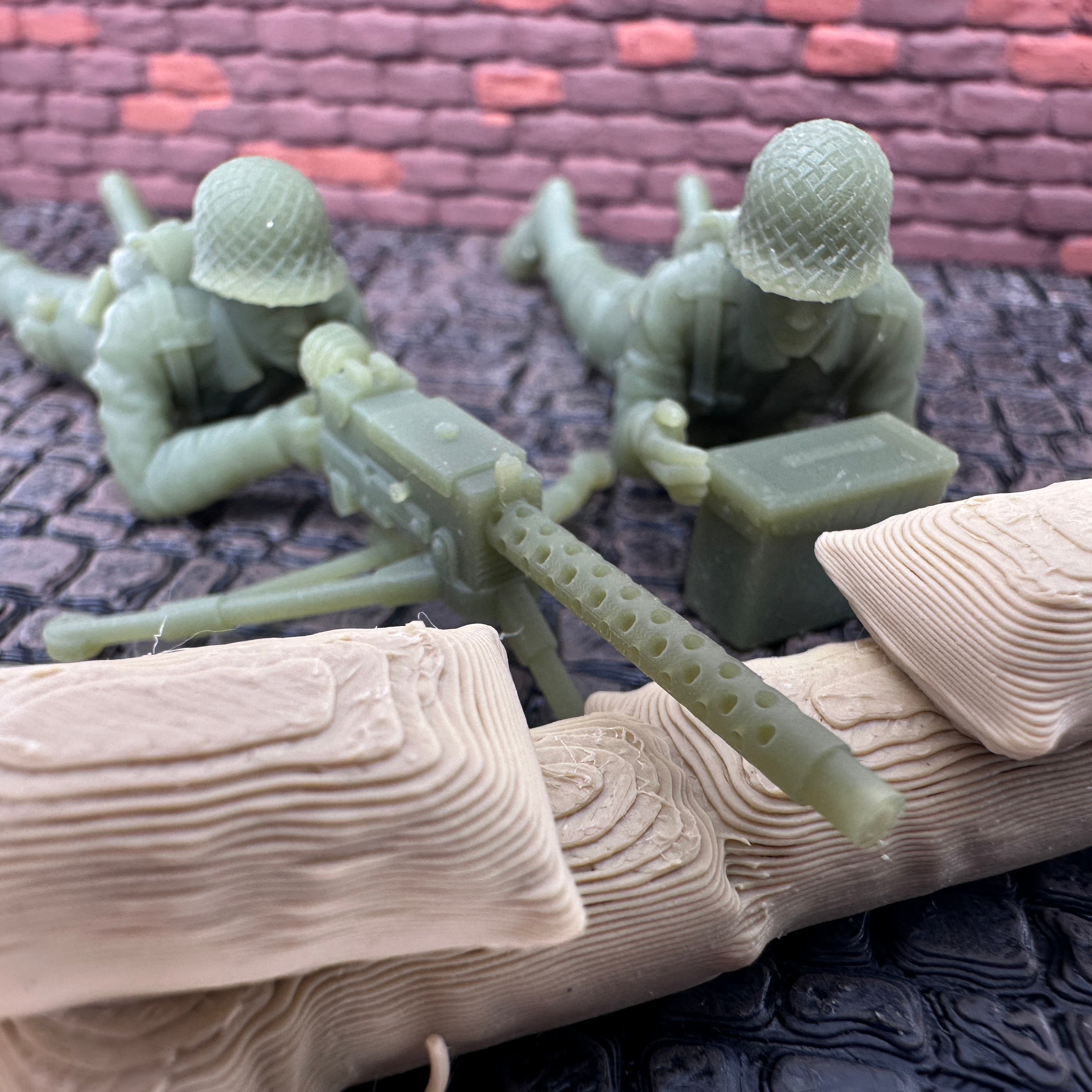 WW2 American M1919 Machine Gun Crew Set 1/32 Scale Toy Soldier Wargaming Figures