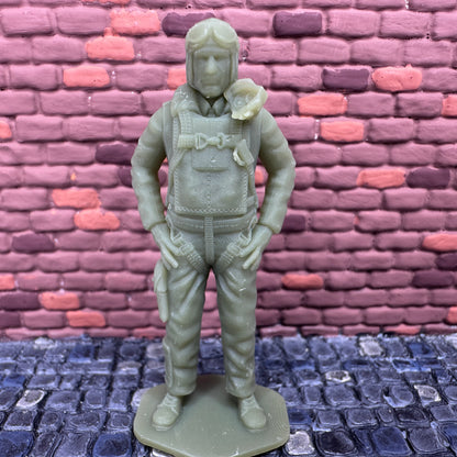 WW2 American Army Air Forces Pilot No Facemask 1/32 Scale Toy Soldier Wargaming Figure