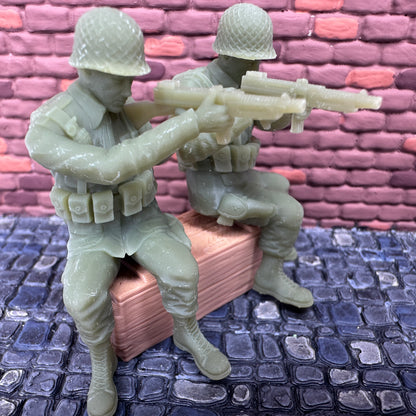 WW2 American Sitting Shooting 1/32 Scale Toy Soldiers Wargaming Figures