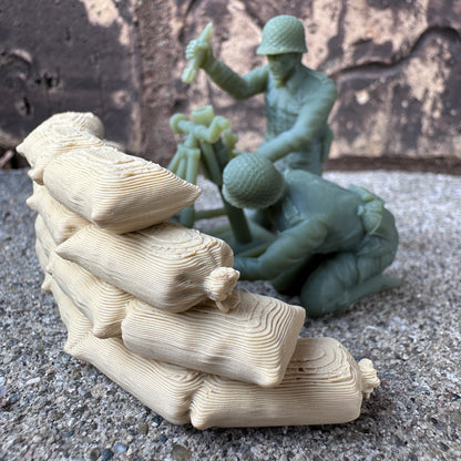 WW2 American Mortar Team Set 1/32 Scale Toy Soldier Wargaming Figures