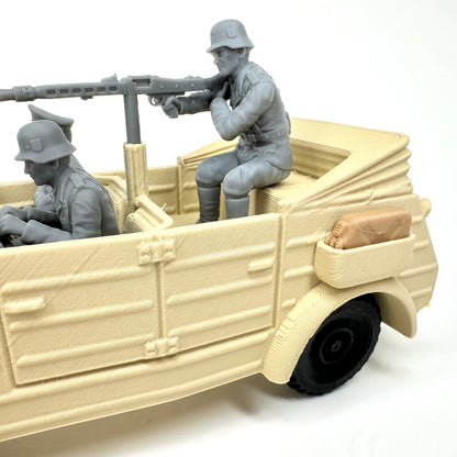 WW2 Rolling Kubelwagen Sand Colored 3D Printed 1/32 Scale War Vehicle