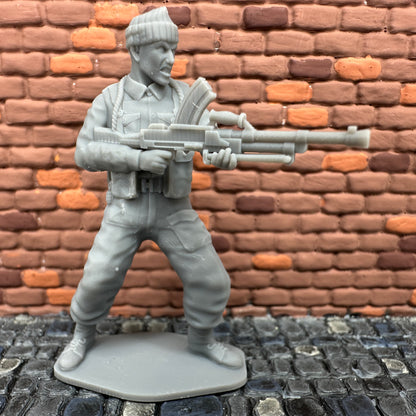 WW2 British Commando Firing Bren Machine Gun 1/32 Scale Toy Soldier Wargaming Figure