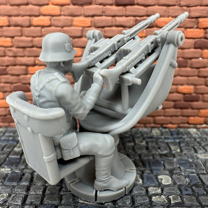 WW2 German Zwillingsockel 36 Anti-Aircraft Machine Gun Set Toy Soldier 1/32 Scale Wargaming Figure