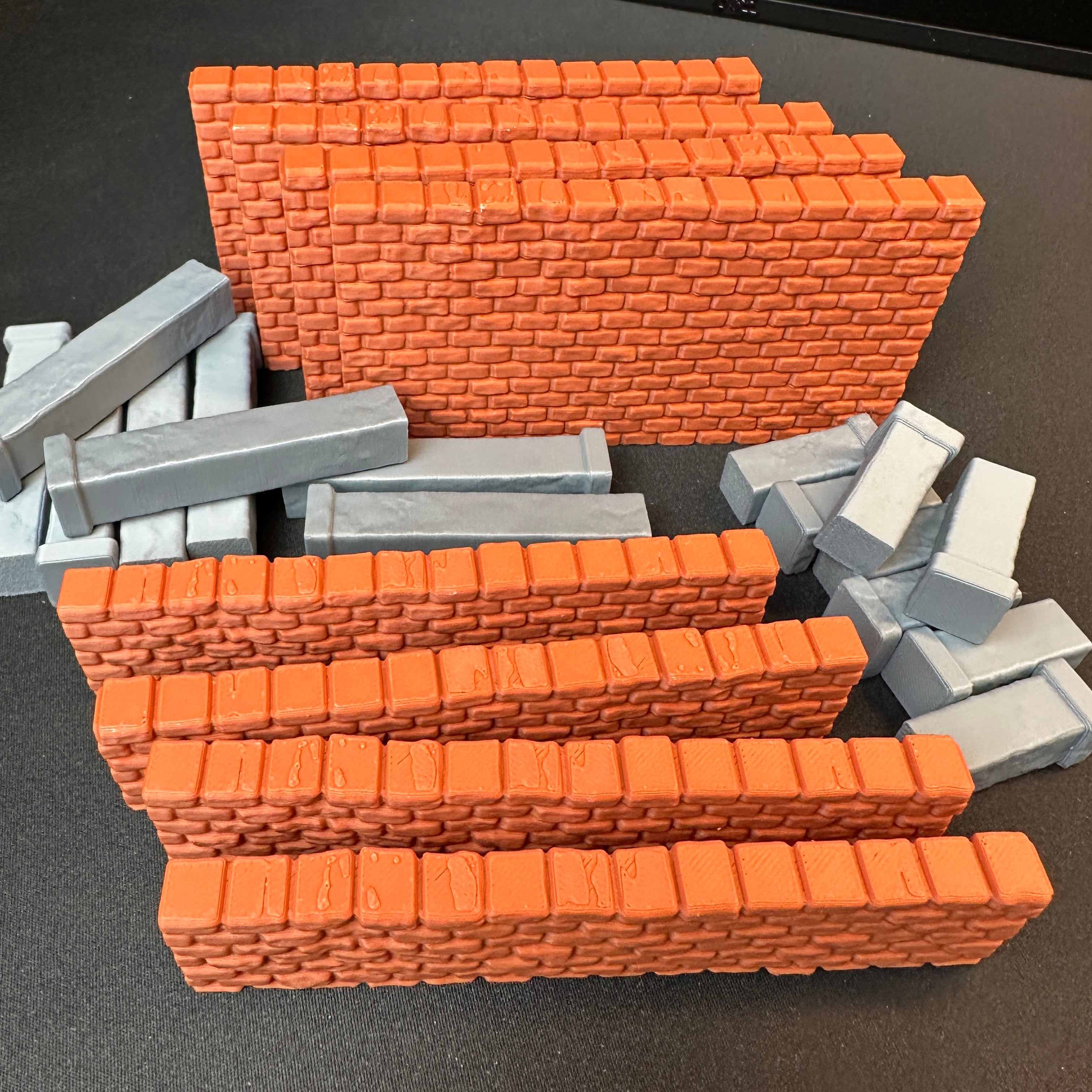 World War 2 Modular Brick Wall 24 Piece Set 1/32 Scale Toy Soldiers 3D Accessory