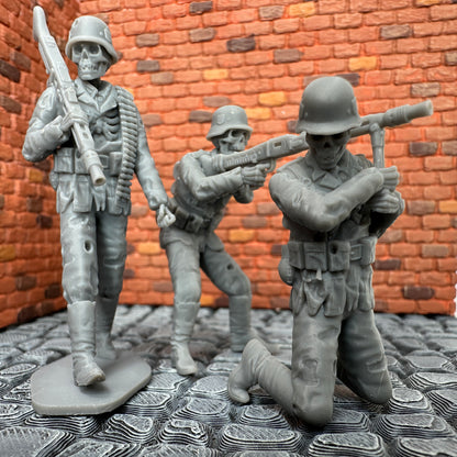 German Undead Zombie MG42 Crew 1/32 Scale Toy Soldier Wargaming Figure