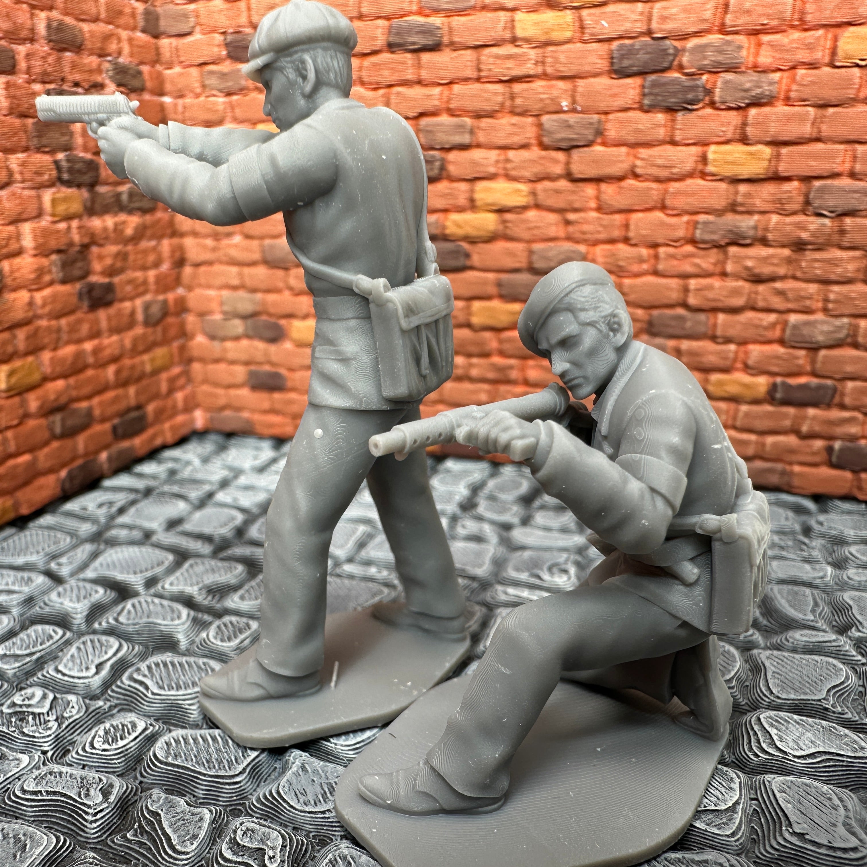 WW2 French Resistance Shooting Set 1/32 Scale Toy Soldiers Wargaming Figure